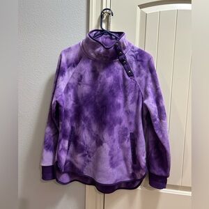 Green Tea, womens size Large, purple fleece pullover.